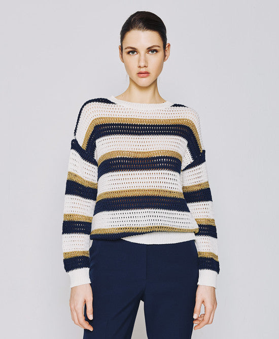 ACCESS FASHION Knitted blouse with stripes