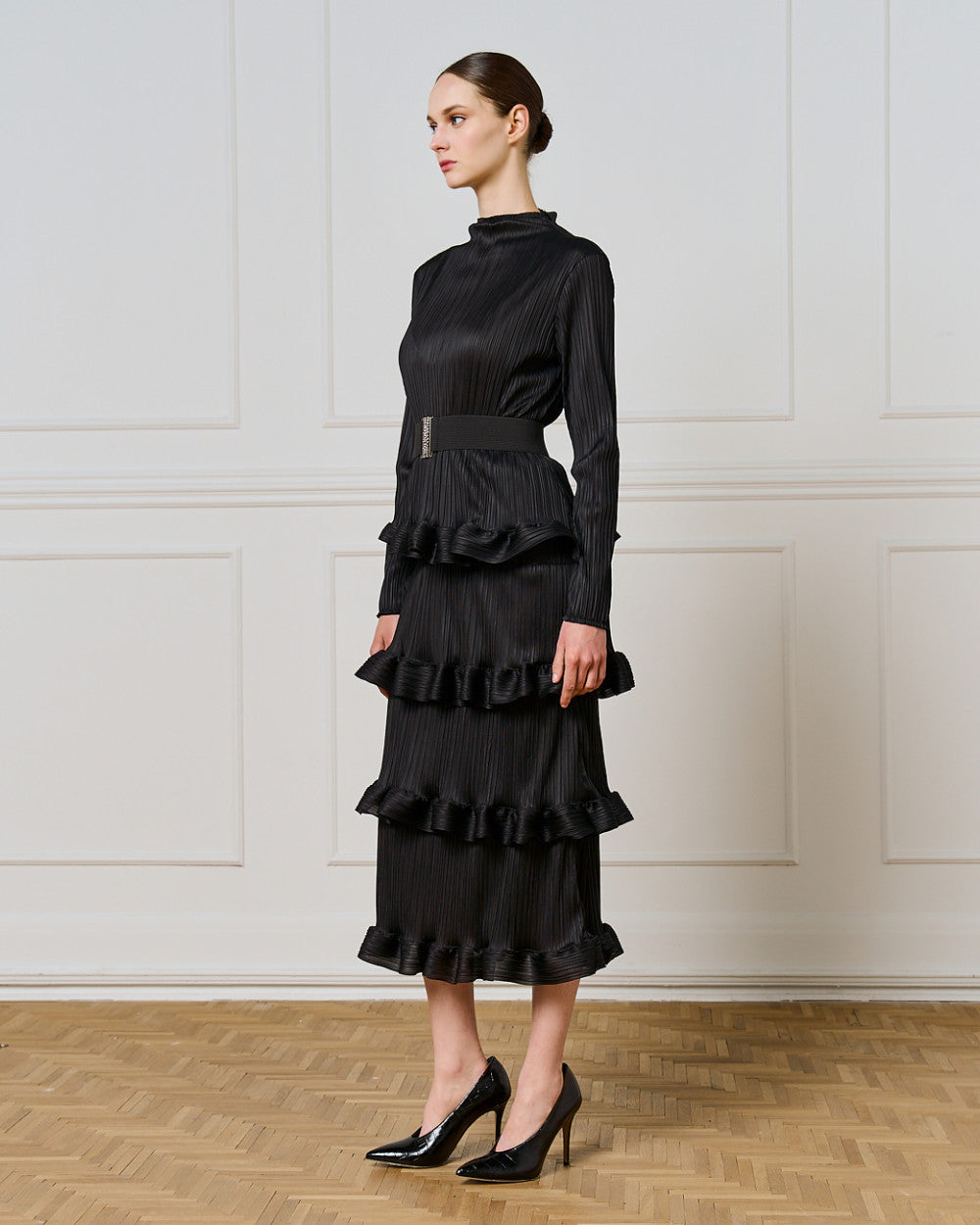 Access Fashion 3310 Pleated dress with ruffles