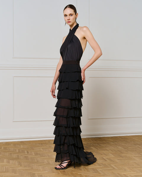 Access fashion 6037 Maxi skirt with ruffles