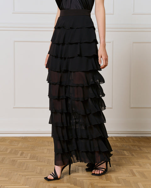 Access fashion 6037 Maxi skirt with ruffles