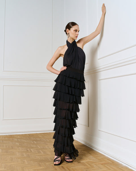 Access fashion 6037 Maxi skirt with ruffles