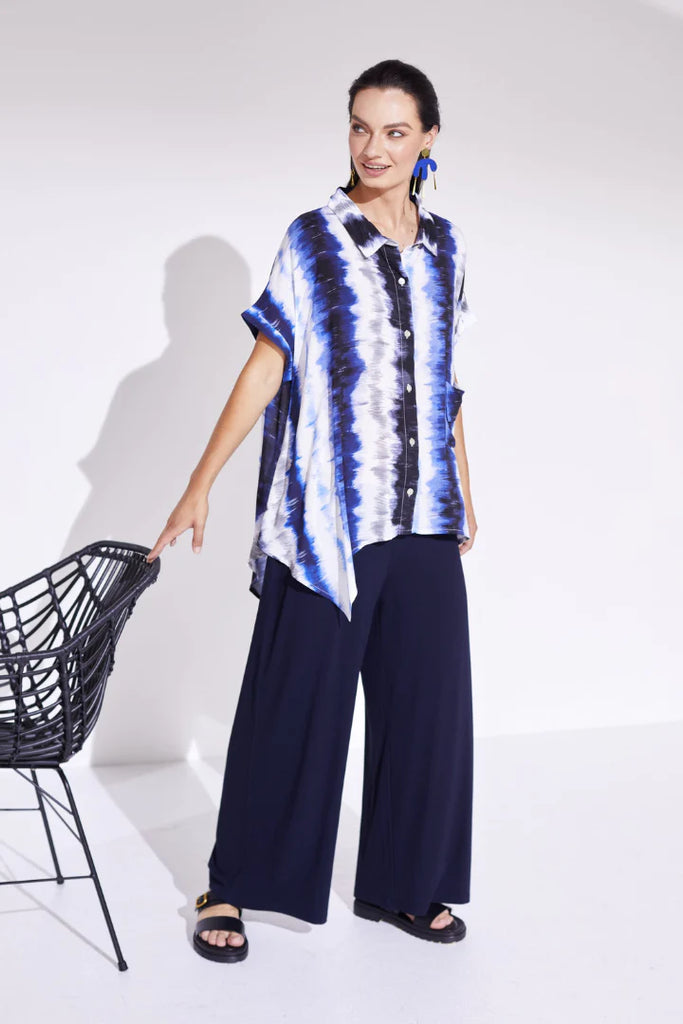 NAYA NAS24140 Navy print Shirt
