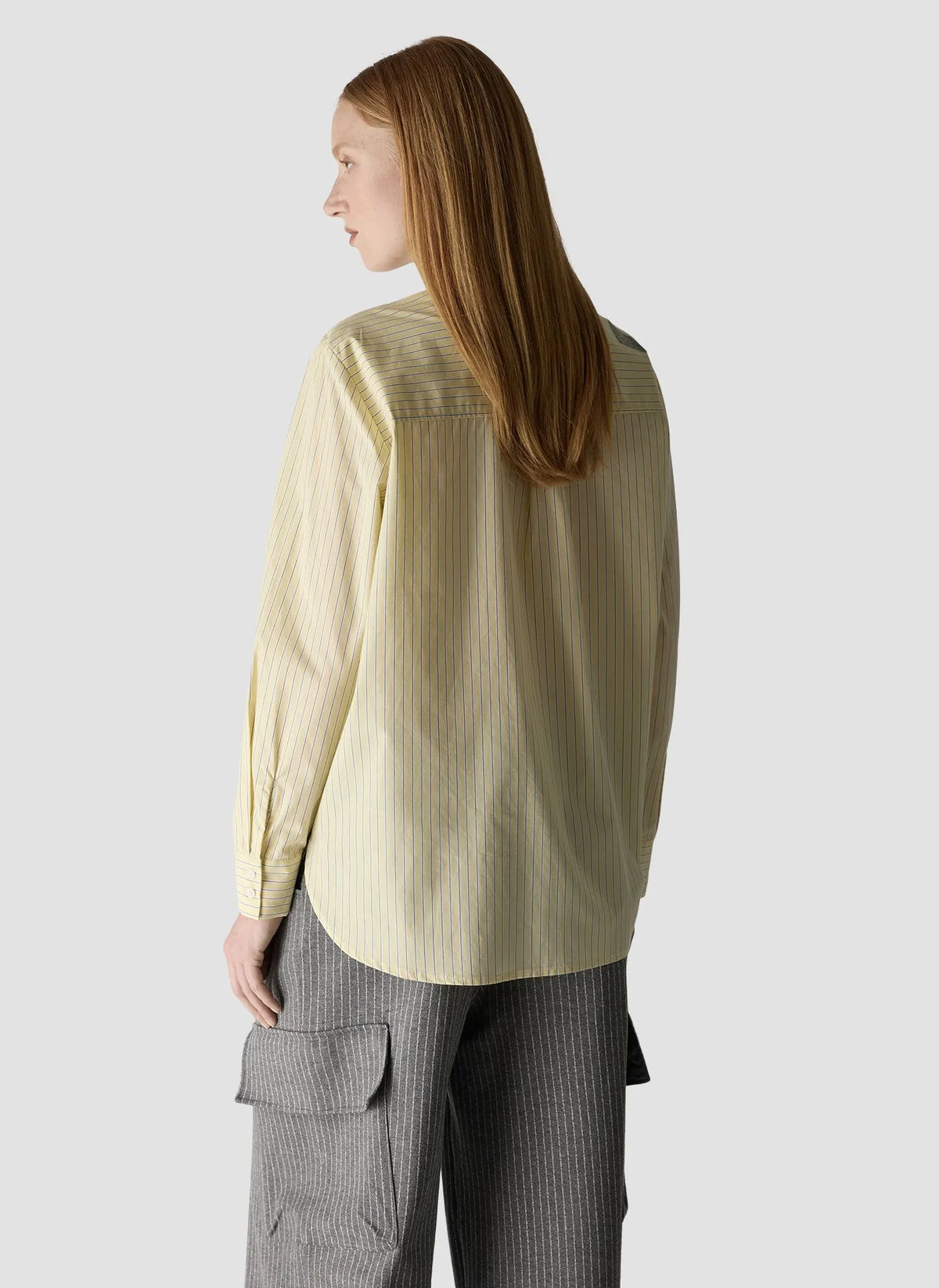 LCMT 623102 lemon pinstripe shirt