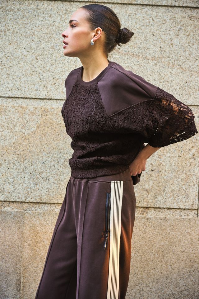 ESQUALO F26 05506 Trousers tape modal. Cacao