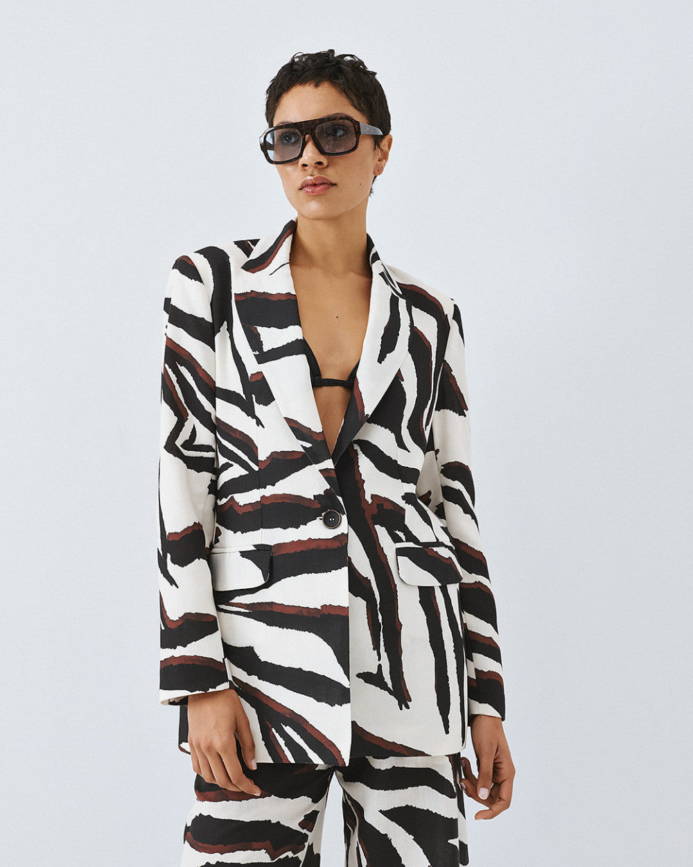 Access fashion 1009 Printed Oversized Blazer