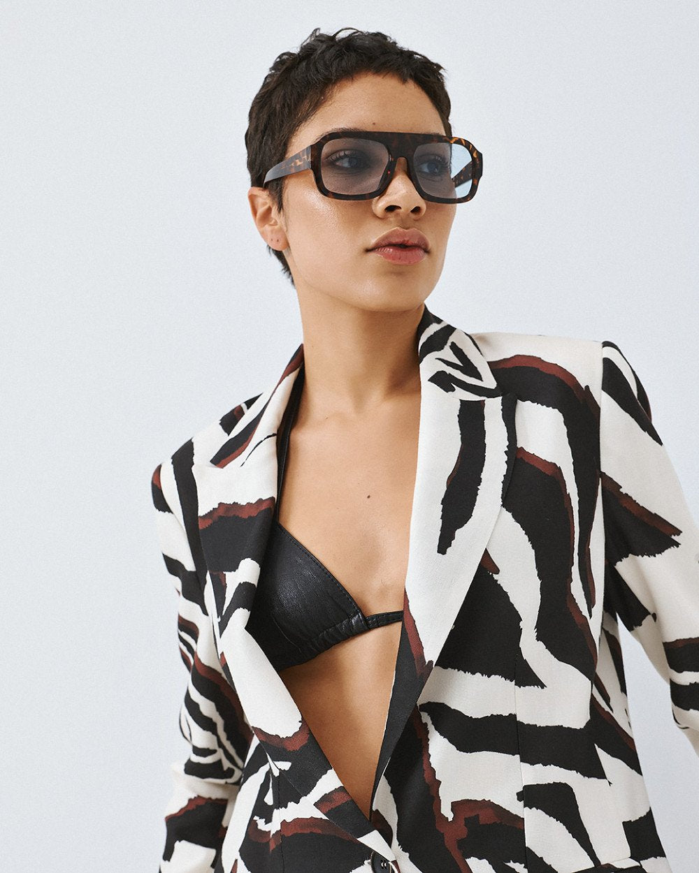 Access fashion 1009 Printed Oversized Blazer