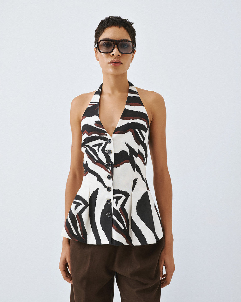 Access Fashion 2050 Printed halter neck