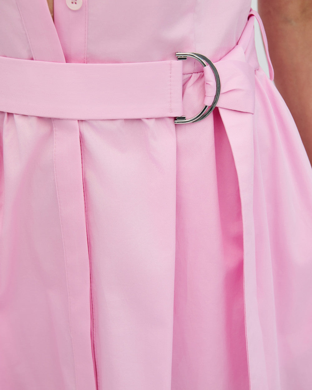 Access fashion asymmetric shirt dress PINK