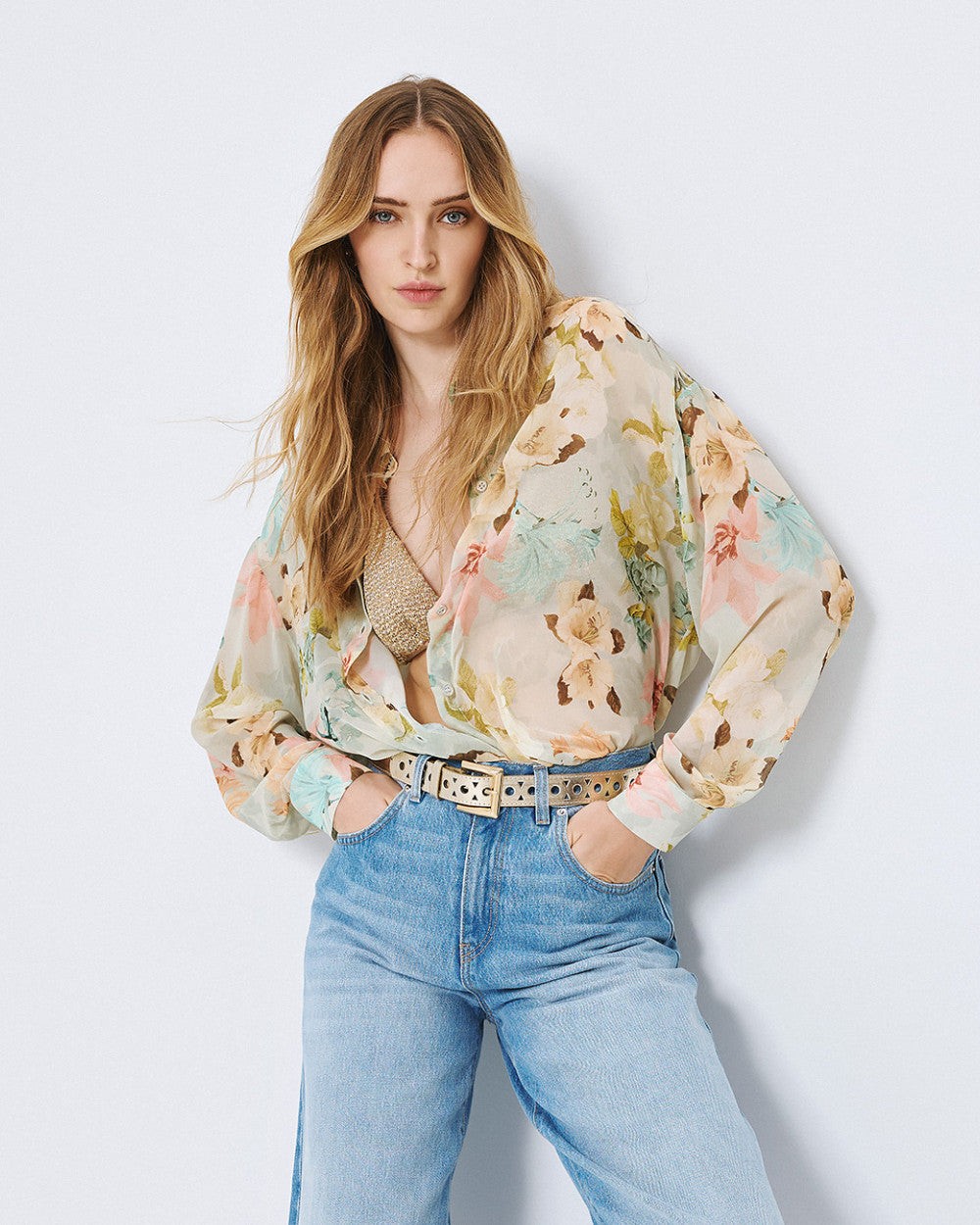 Access fashion 7072 Floral shirt MINT