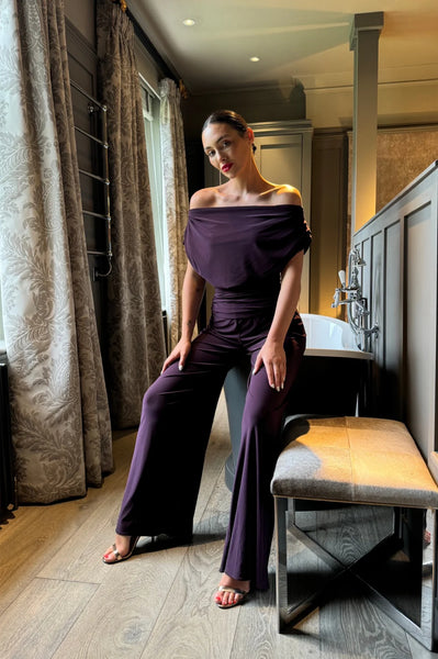 ATOM LABEL carbon jumpsuit BLACKURRANT