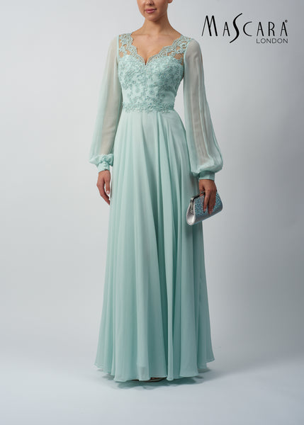 Masacra MC193214 Long Sleeve Lace Dress Wine