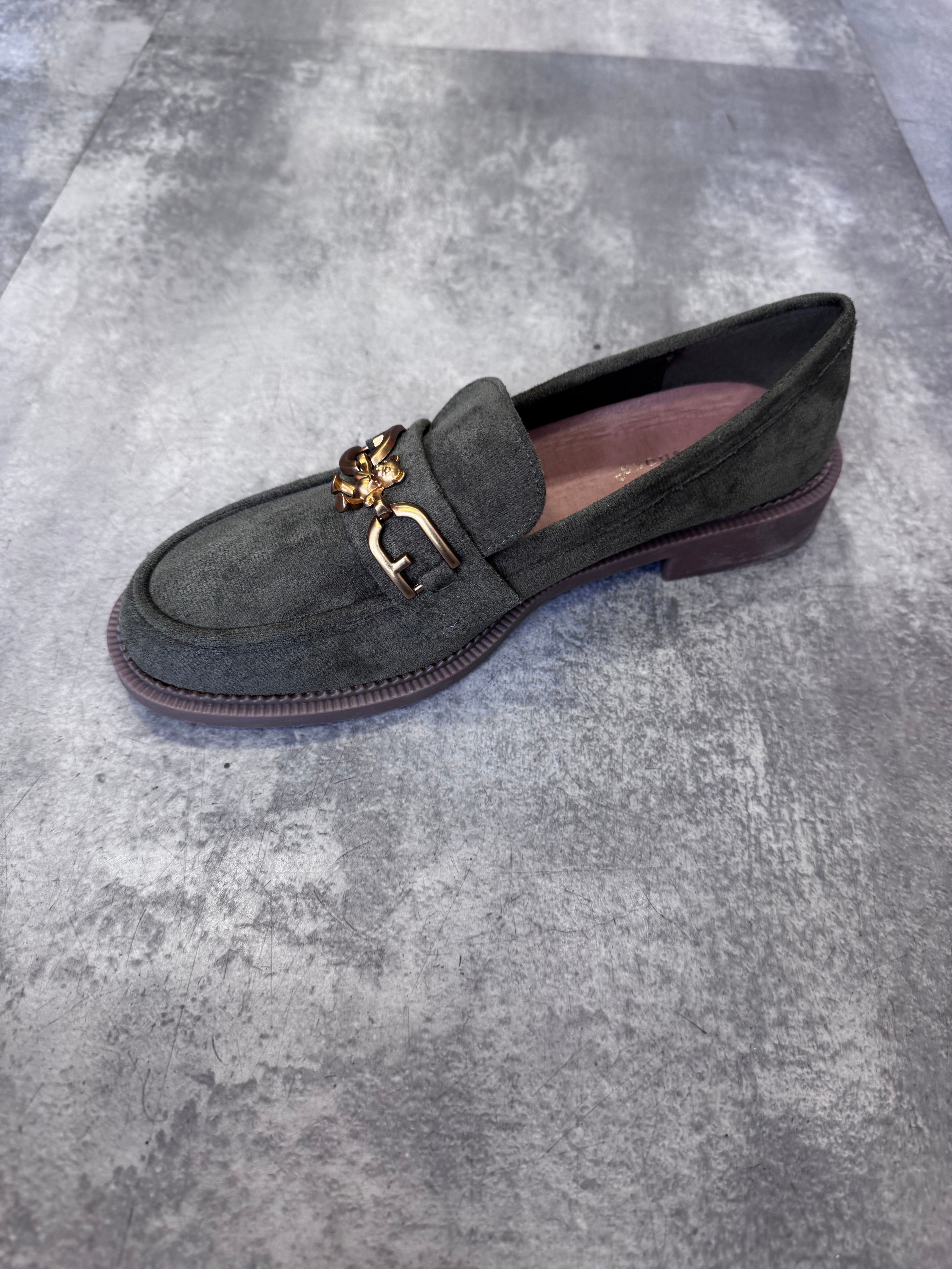 Kate khaki green loafer