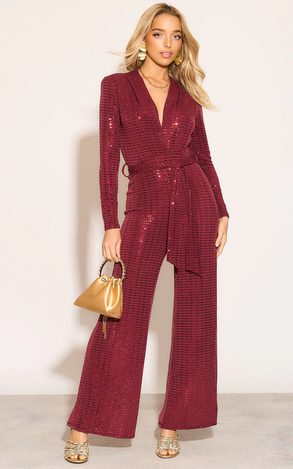 LIBBY LOVES Taylor jumpsuit wine