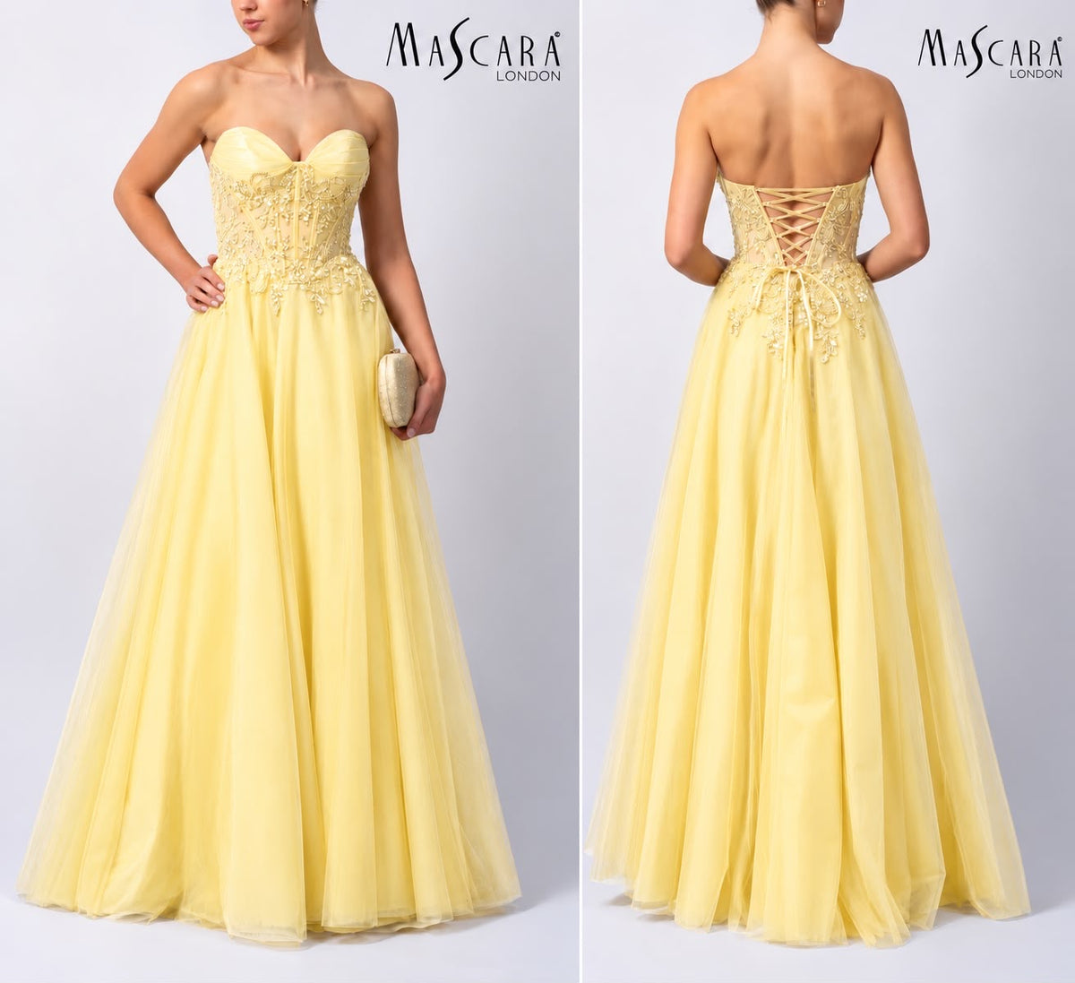 Mascara MC11618 Beaded Tulle LEMON