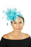 Snoxell & Gwyther 1107 Turquoise feather fascinator
