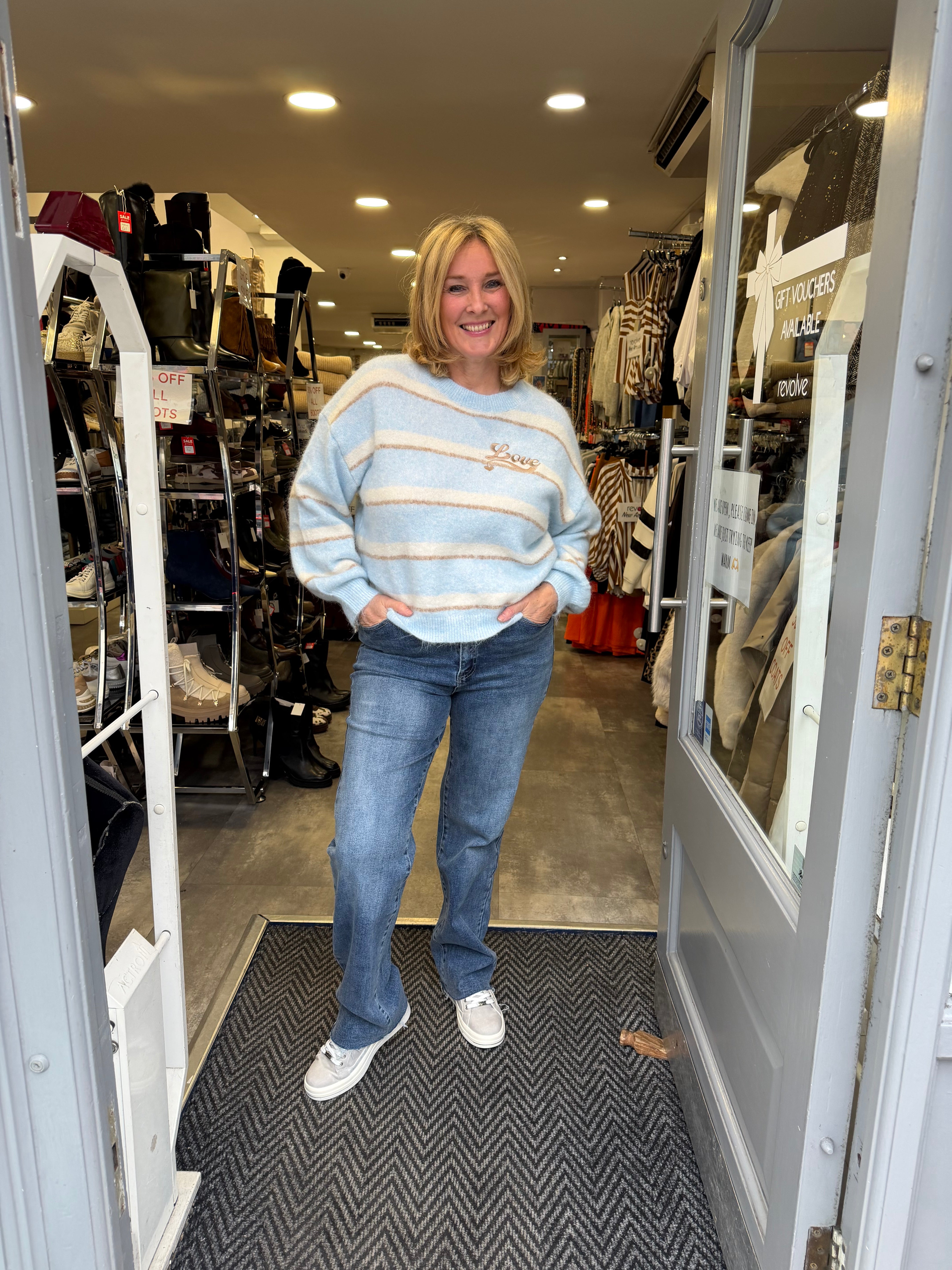 Candy stripe blue jumper