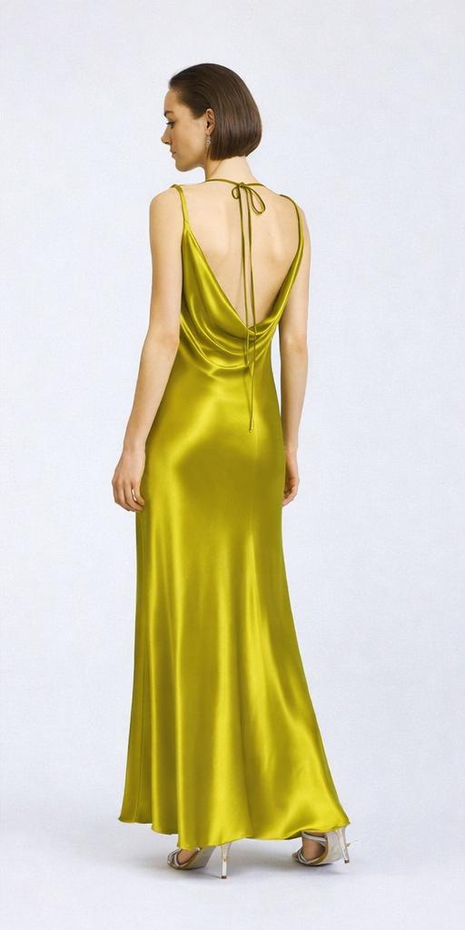 Access Fashion 3403 Maxi Draped dress LIME