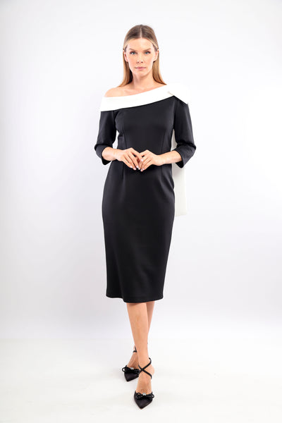 Lizabella 2932 Contrast Collar Dress