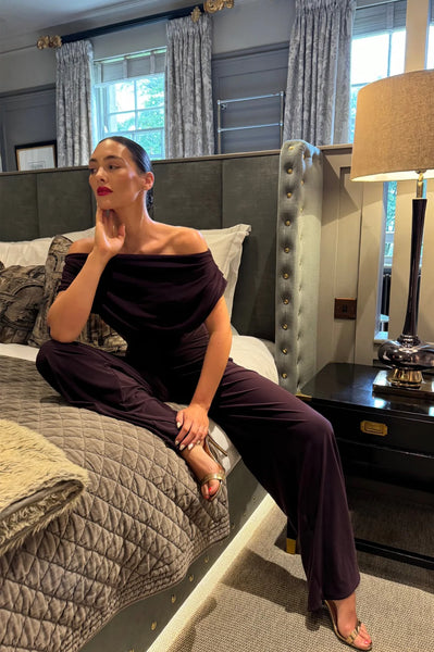 ATOM LABEL carbon jumpsuit BLACKURRANT