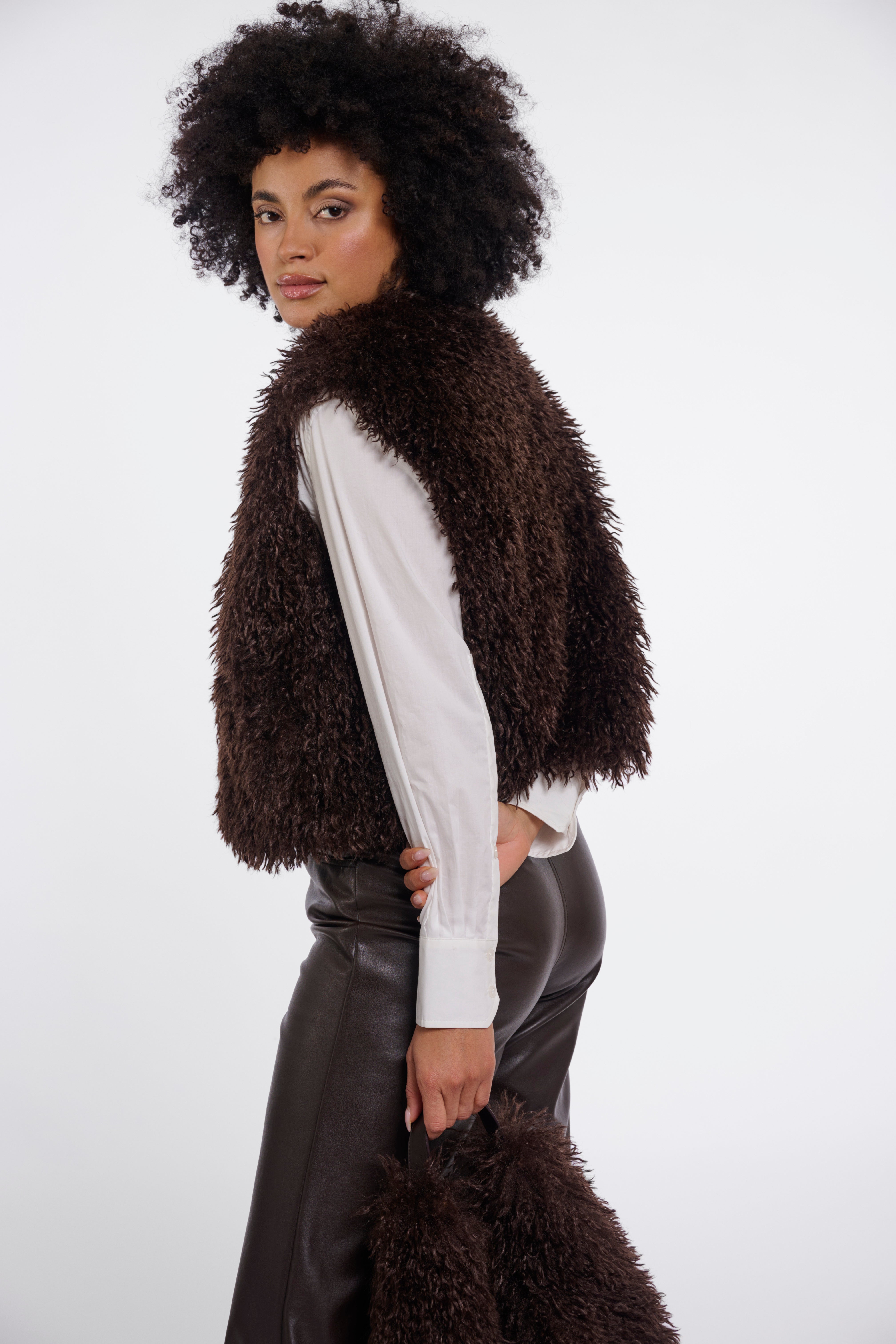 SENSY WAISTCOAT - COFFEE ROAST