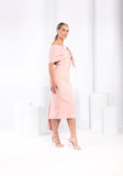 Kevan Jon Carolyn one shoulder knee dress hot pink