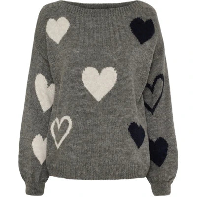 Marta Mdcamarante heart knit grey