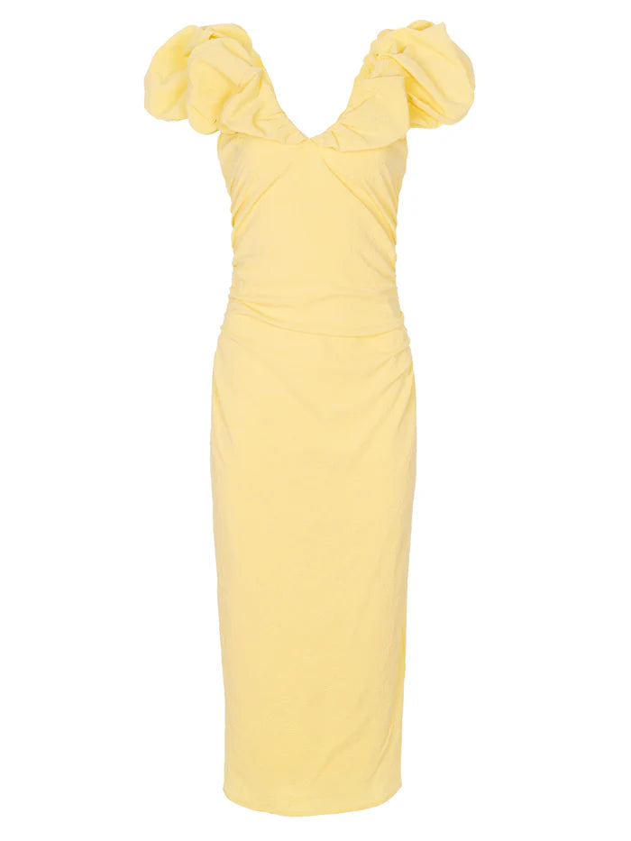 MIOH Bianca Butter. Ruffled midi dress