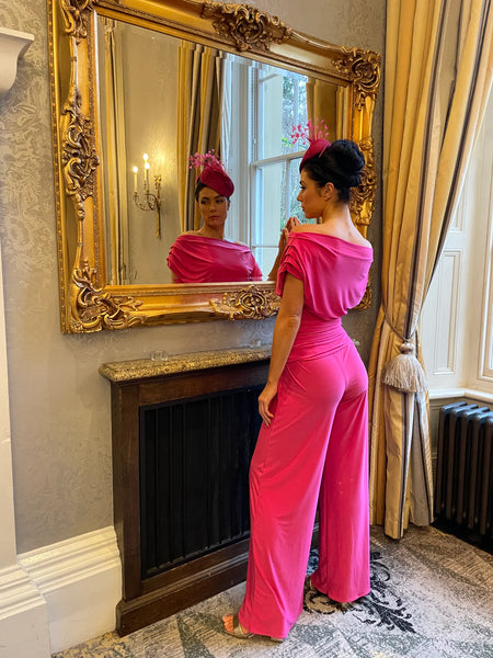 ATOM LABEL carbon jumpsuit Hot Pink