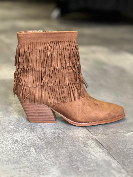 Michaella fringe ankle boots camel