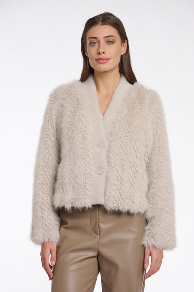 Rino & Pelle CHAIMAE SHORT FAUX FUR JACKET-Birch