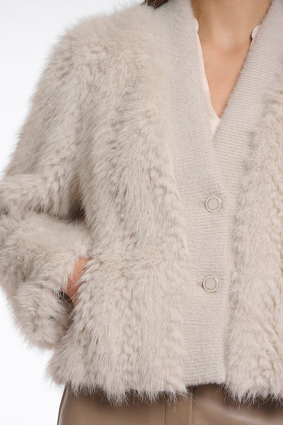 Rino & Pelle CHAIMAE SHORT FAUX FUR JACKET-Birch
