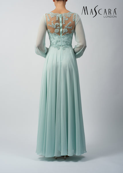 Masacra MC193214 Long Sleeve Lace Dress Wine