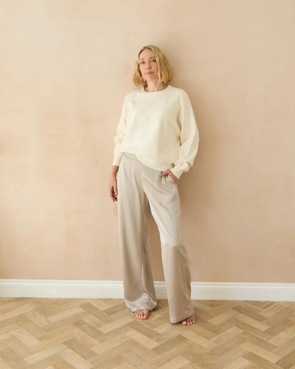 CHALK EVIE TROUSER. Glacier