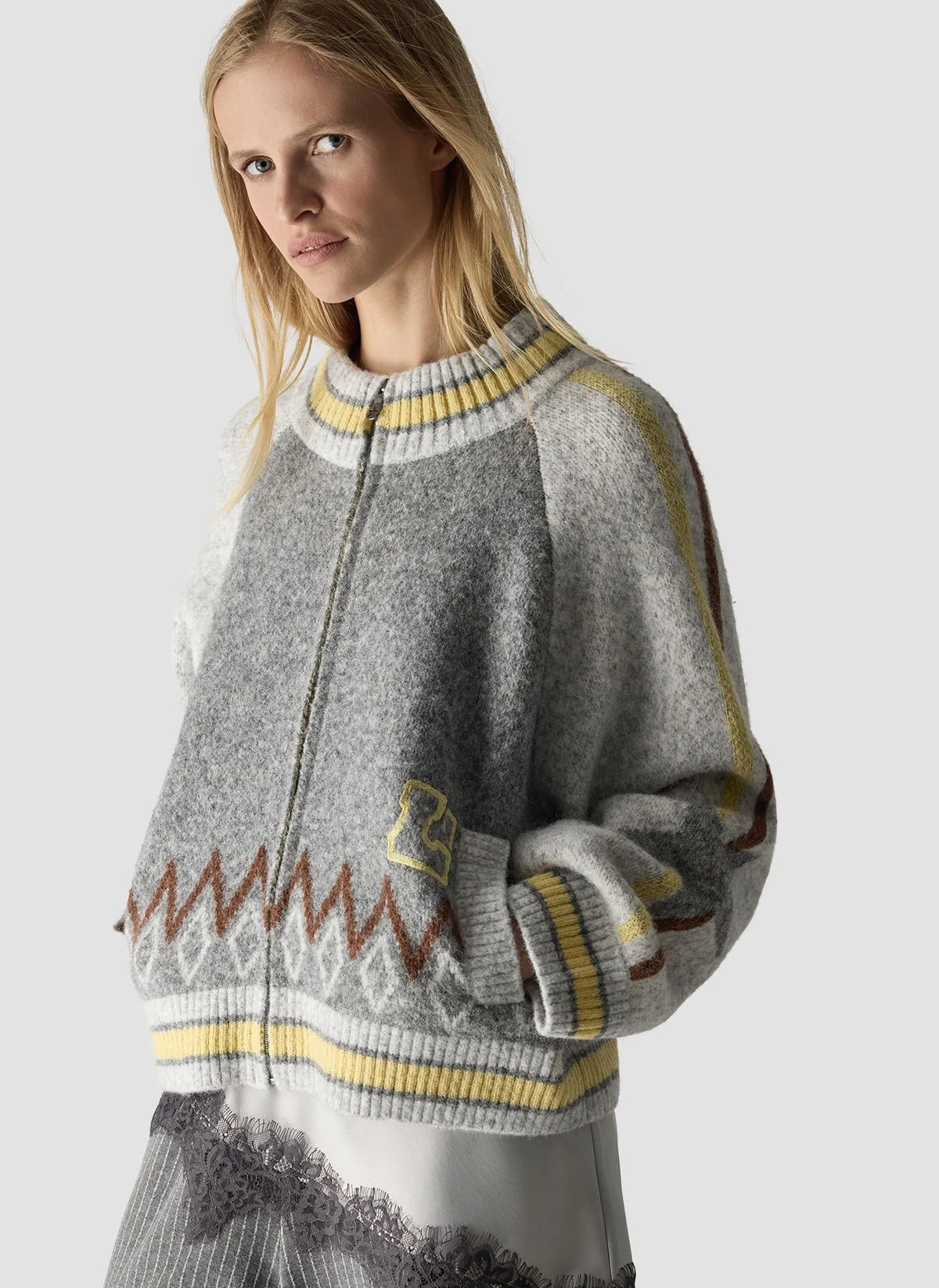 LCMT 623527 Cropped zip cardigan