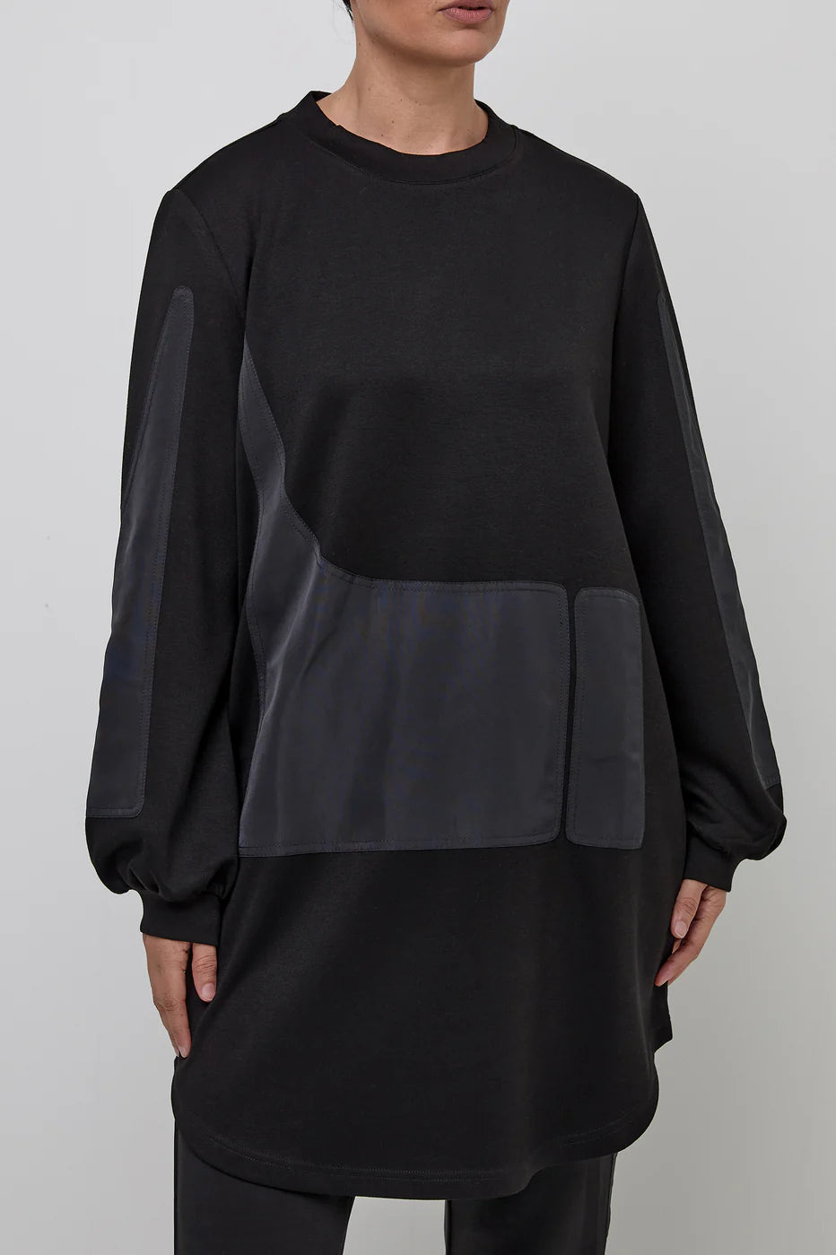 UCHUU Contrast Panel sweatshirt Dress 707
