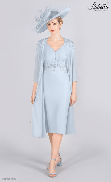 Labella 3248J Light blue dress and jacket