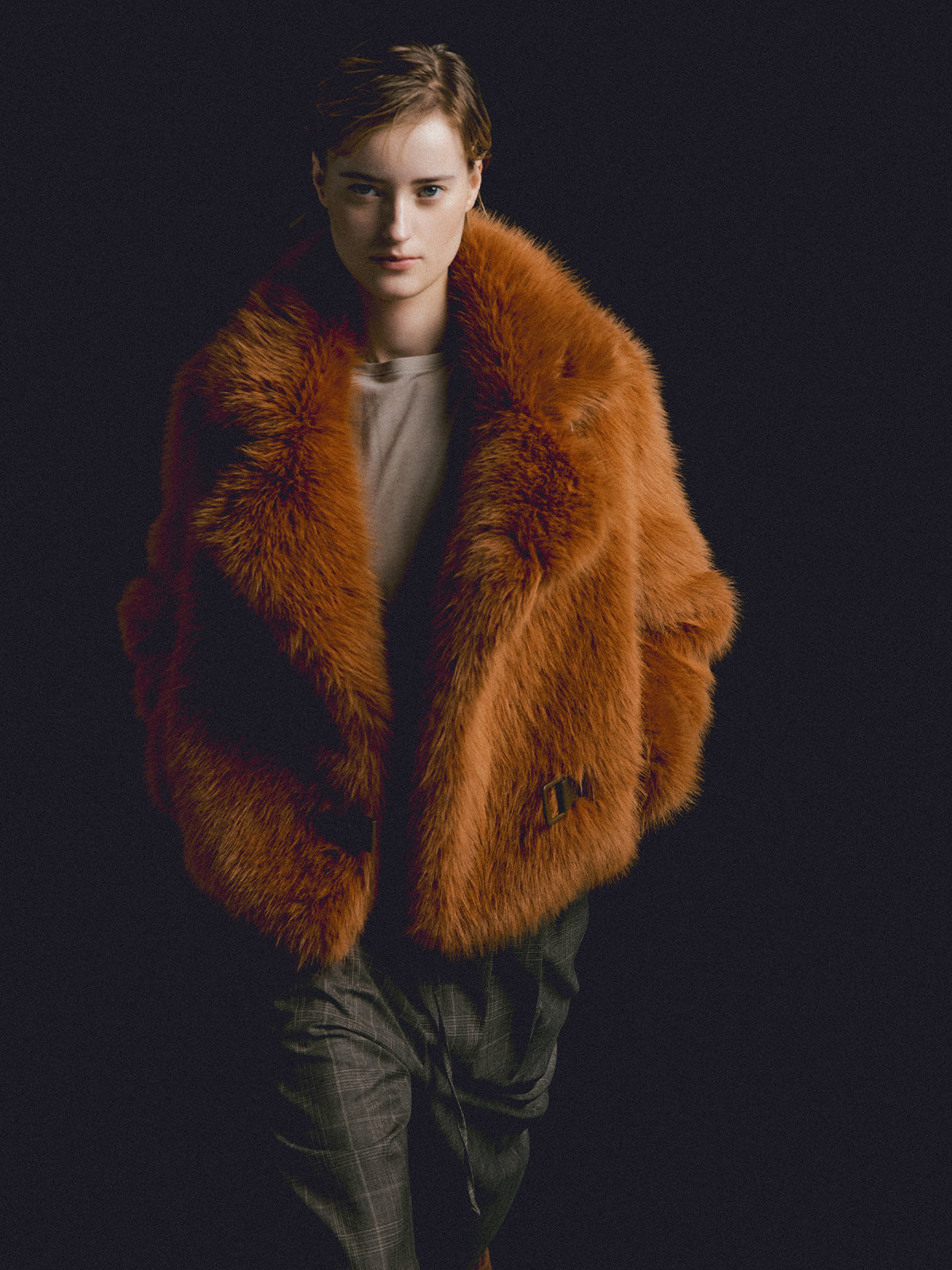 MOLLIOLLI ROY Signature Long Hair Faux Fur Toggle Jacket
