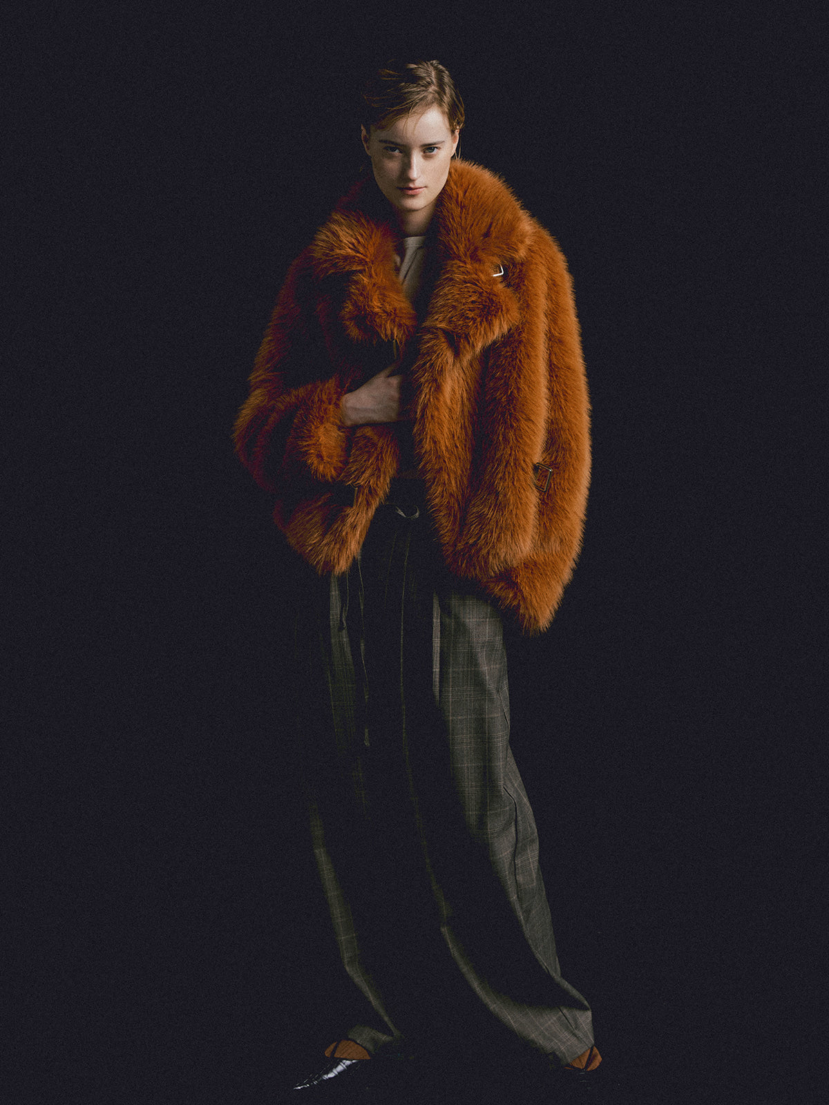 MOLLIOLLI ROY Signature Long Hair Faux Fur Toggle Jacket