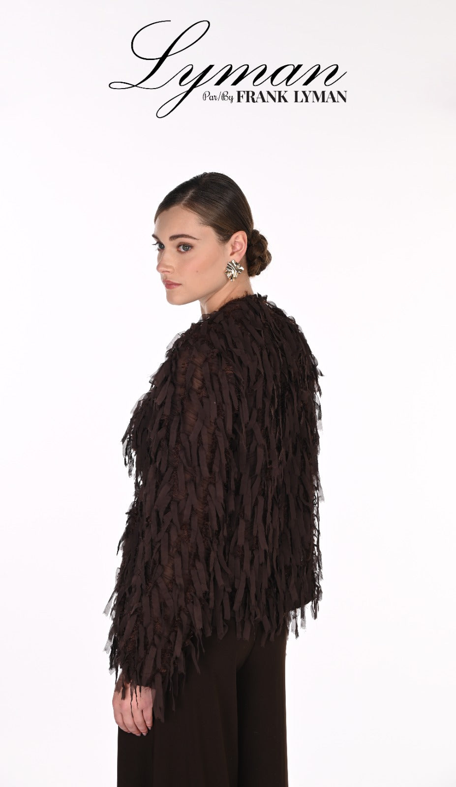 Frank Lyman 269282 Woven jacket. Mocha