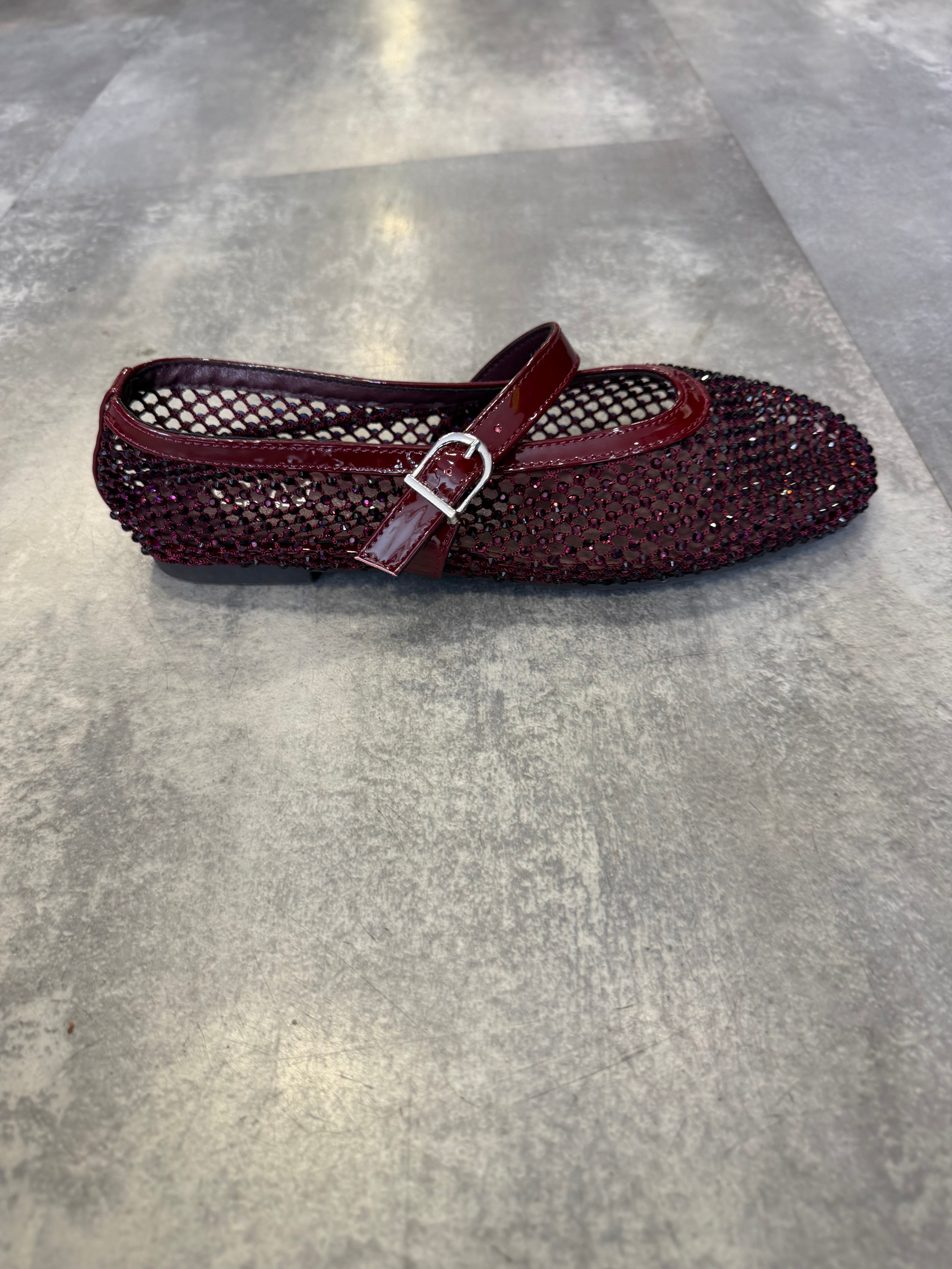 Loo Mesh ballet flats Navy Burgandy