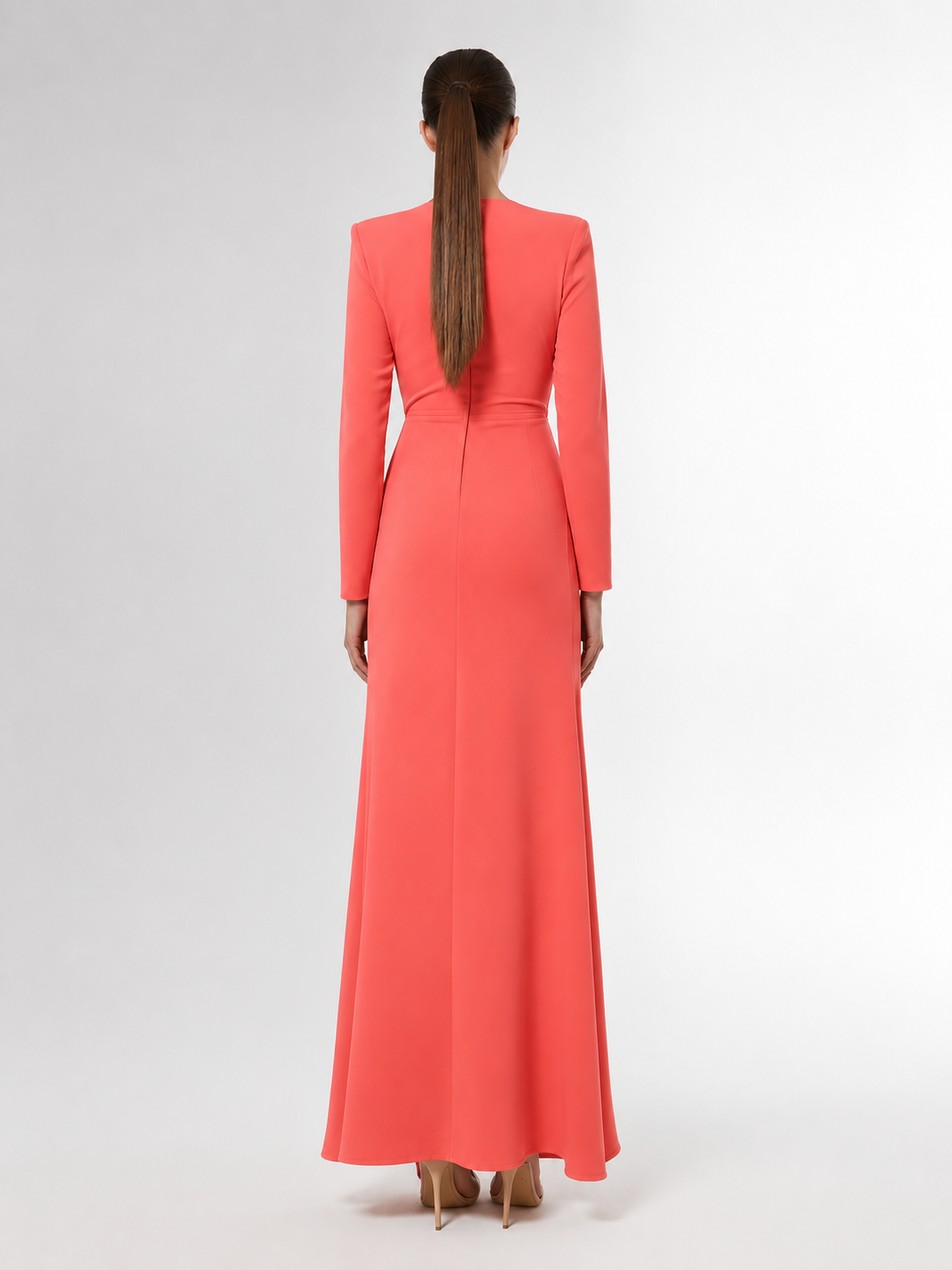 Carla Ruiz long Knot Detail Dress coral