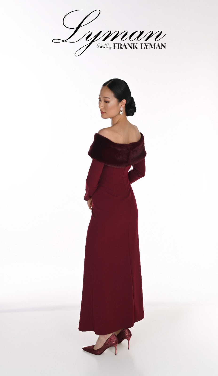 Frank Lyman 269185 Knit dress with faux fur embellishments