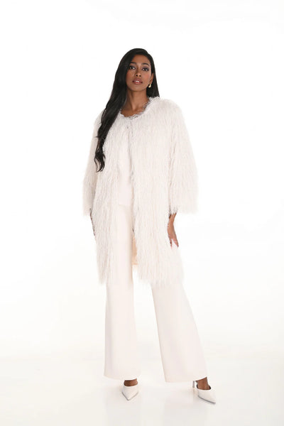 Frank lyman 259733 3/4 sleeve vanilla textured jacket