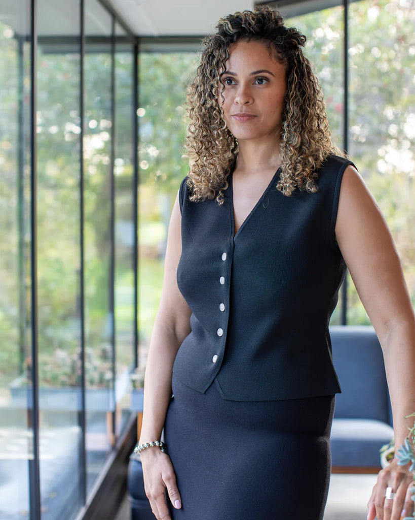 CHALK PETA WAISTCOAT | BLACK