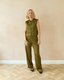 CHALK EVIE TROUSER | AVOCADO