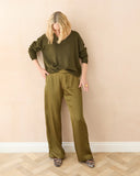 CHALK EVIE TROUSER | AVOCADO