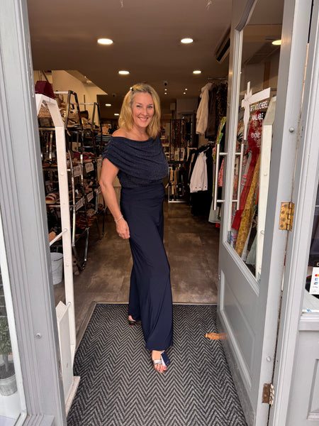 ATOM LABEL carbon jumpsuit navy & silver sparkle