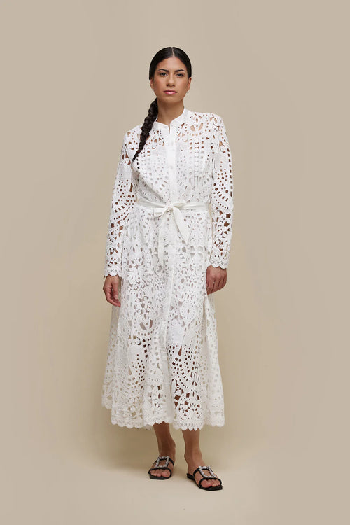 UCHUU  032 Broderie Anglaise Dress White