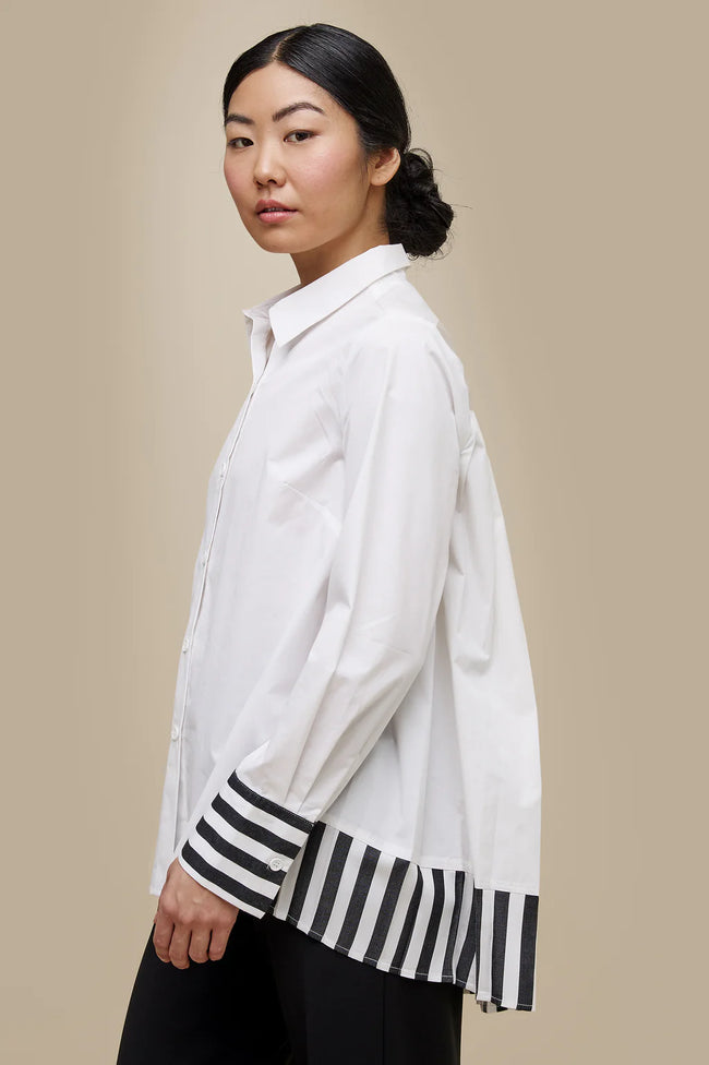 UCHUU 606 White Shirt with stripe Cuffs