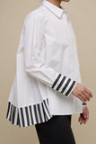 UCHUU 606 White Shirt with stripe Cuffs